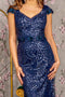 GLS Gloria GL3414 Fitted Glitter Print Short Sleeve Gown