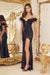 Nox Anabel Fitted Off Shoulder Feather Gown S1229