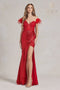 Nox Anabel Fitted Off Shoulder Feather Gown S1229