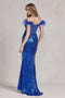 Nox Anabel Fitted Off Shoulder Feather Gown S1229