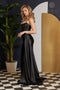 Nox Anabel Sleeveless Fitted Satin Gown with Beading and Slit E1242