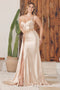 Nox Anabel One-Shoulder Fitted Satin Gown with Slit E1239