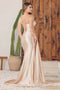 Nox Anabel One-Shoulder Fitted Satin Gown with Slit E1239