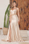 Nox Anabel One-Shoulder Fitted Satin Gown with Slit E1239