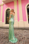 Nox Anabel Q1389 Off-the-Shoulder Fitted Sequin Gown with Side Slit