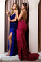 Nox Anabel Fitted Sequin Feather Gown R1059