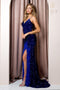 Nox Anabel Fitted Sequin Feather Gown R1059