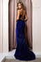 Nox Anabel Fitted Sequin Feather Gown R1059