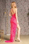 GLS Gloria GL3204 Fitted Sequin Print One Shoulder Gown