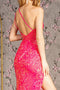 GLS Gloria GL3204 Fitted Sequin Print One Shoulder Gown