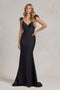 Nox Anabel Sleeveless Fitted Gown with Feathers T1138