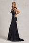 Nox Anabel Sleeveless Fitted Gown with Feathers T1138