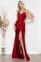 Amelia Couture 391 Fitted Sleeveless Lycra Gown with Slit