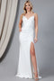 Amelia Couture 391 Fitted Sleeveless Lycra Gown with Slit