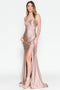 Amelia Couture 391 Fitted Sleeveless Lycra Gown with Slit