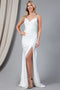 Amelia Couture 391 Fitted Sleeveless Lycra Gown with Slit