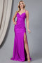 Amelia Couture 391 Fitted Sleeveless Lycra Gown with Slit