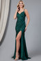 Amelia Couture 391 Fitted Sleeveless Lycra Gown with Slit