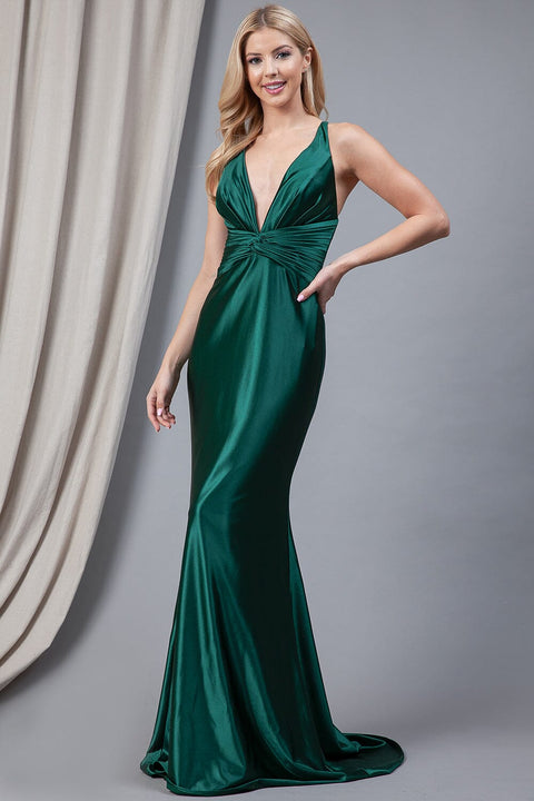 Amelia Couture 5039 Fitted Sleeveless V-Neck Gown