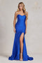 Nox Anabel Strapless Fitted Gown with Slit T1139