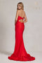 Nox Anabel Strapless Fitted Gown with Slit T1139