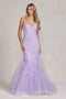 Nox Anabel Floral Beaded V-Neck Mermaid Gown C1117