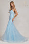 Nox Anabel Floral Beaded V-Neck Mermaid Gown C1117