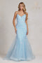 Nox Anabel Floral Beaded V-Neck Mermaid Gown C1117