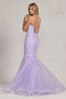 Nox Anabel Floral Beaded V-Neck Mermaid Gown C1117