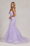 Nox Anabel Floral Beaded V-Neck Mermaid Gown C1117