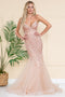 Amelia Couture SU066 Floral Embellished Mermaid Gown