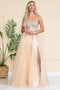 Amelia Couture 7007 Floral Embroidered Gown with Slit