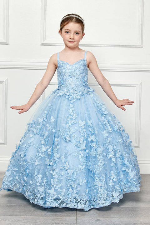 Bella Princess PK1001 girls 3d butterfly cape ball gown by petite adele pk1001 — image 7.0
