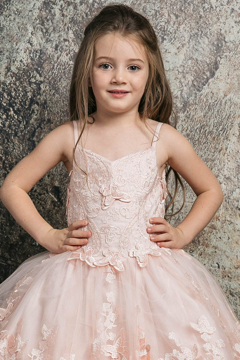 Bella Princess PK1001 girls 3d butterfly cape ball gown by petite adele pk1001 — image 22.0