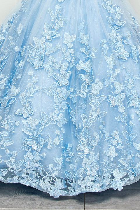 Bella Princess PK1001 girls 3d butterfly cape ball gown by petite adele pk1001 — image 4.0