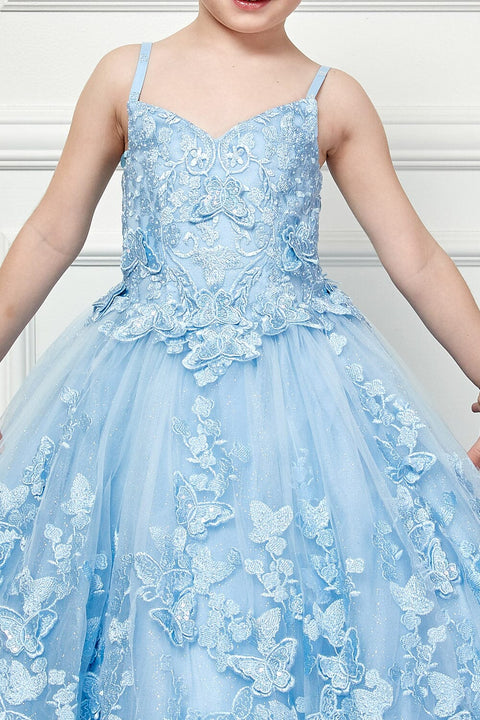 Bella Princess PK1001 girls 3d butterfly cape ball gown by petite adele pk1001 — image 5.0