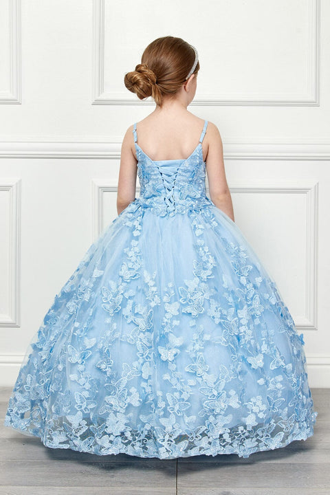 Bella Princess PK1001 girls 3d butterfly cape ball gown by petite adele pk1001 — image 8.0