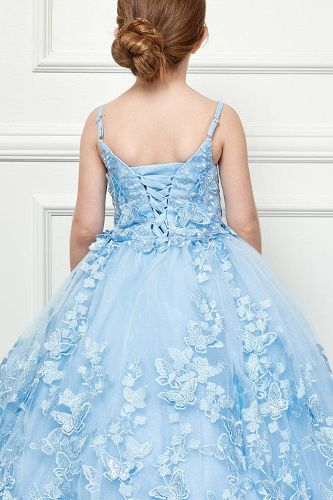 Bella Princess PK1001 girls 3d butterfly cape ball gown by petite adele pk1001 — image 6.0