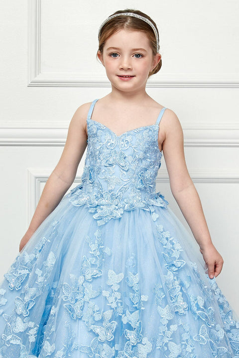 Bella Princess PK1001 girls 3d butterfly cape ball gown by petite adele pk1001 — image 3.0