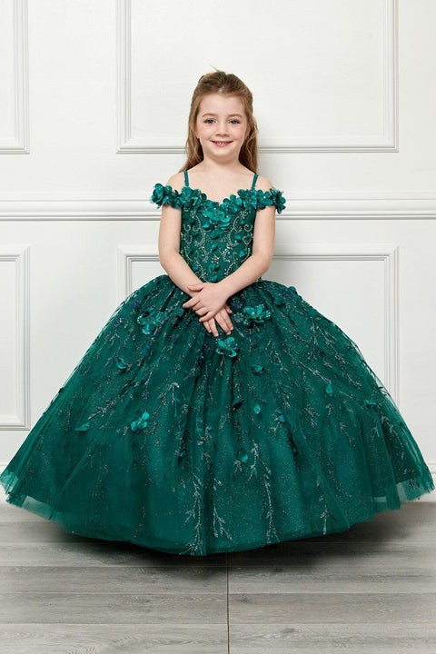 Bella Princess PK1004 girls 3d floral cloak ball gown by petite adele pk1004 — image 18.0