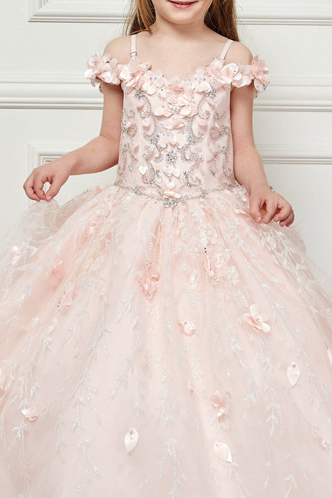 Bella Princess PK1004 girls 3d floral cloak ball gown by petite adele pk1004 — image 10.0