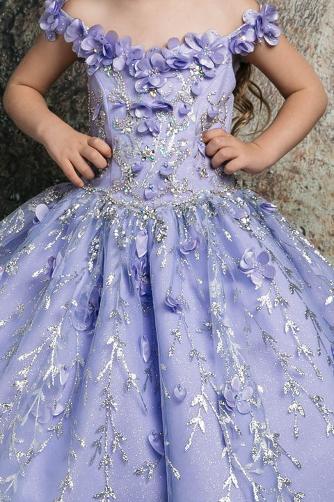 Bella Princess PK1004 girls 3d floral cloak ball gown by petite adele pk1004 — image 23.0