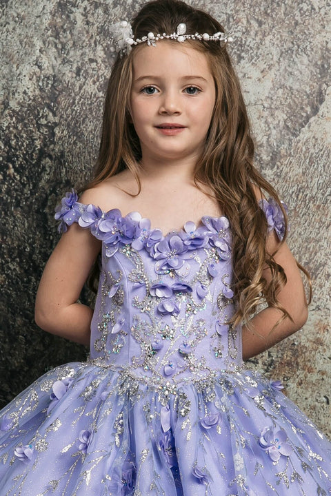 Bella Princess PK1004 girls 3d floral cloak ball gown by petite adele pk1004 — image 22.0