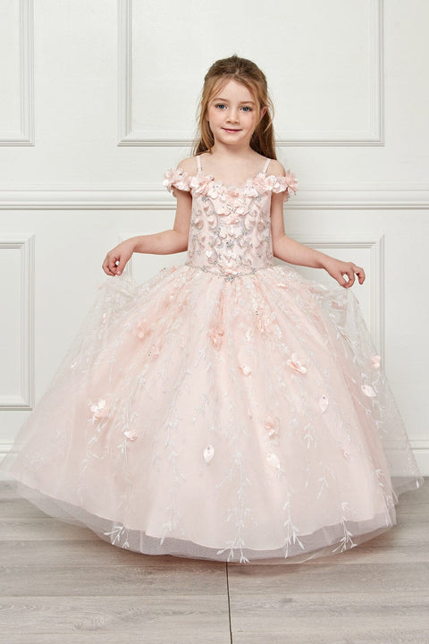 Bella Princess PK1004 girls 3d floral cloak ball gown by petite adele pk1004 — image 7.0