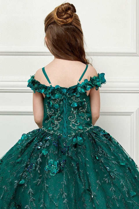 Bella Princess PK1004 girls 3d floral cloak ball gown by petite adele pk1004 — image 14.0