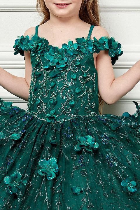 Bella Princess PK1004 girls 3d floral cloak ball gown by petite adele pk1004 — image 19.0