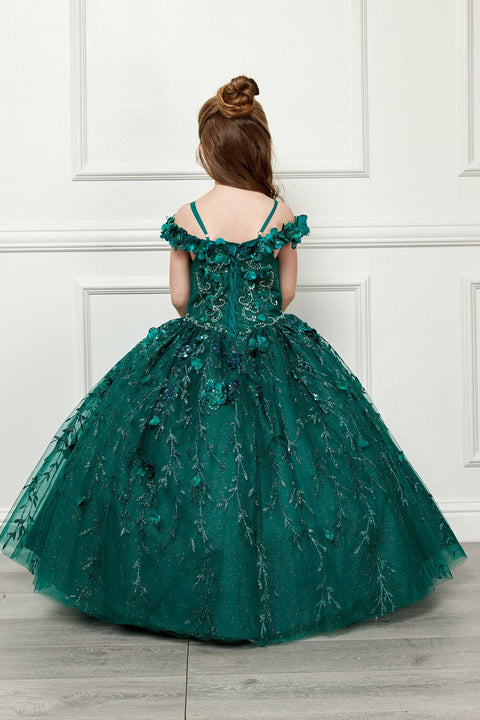 Bella Princess PK1004 girls 3d floral cloak ball gown by petite adele pk1004 — image 2.0