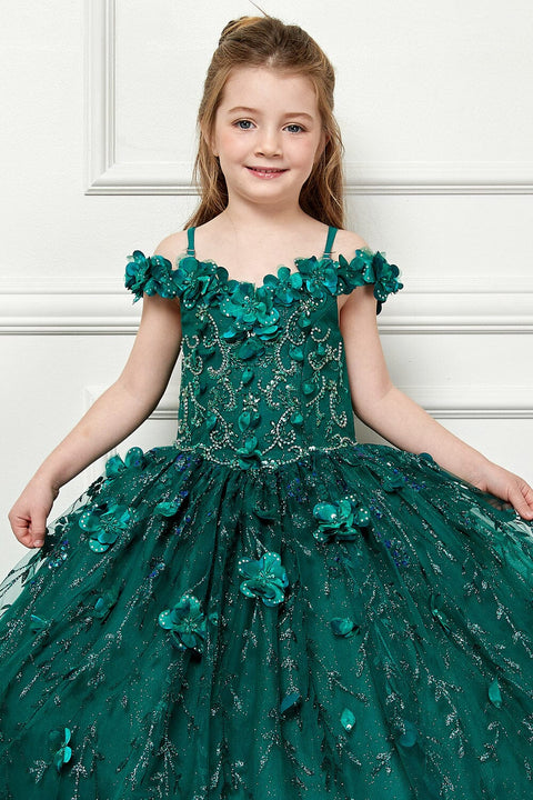 Bella Princess PK1004 girls 3d floral cloak ball gown by petite adele pk1004 — image 16.0