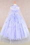 Elizabeth K GK105 Girls 3D Floral Sleeveless Cloak Gown