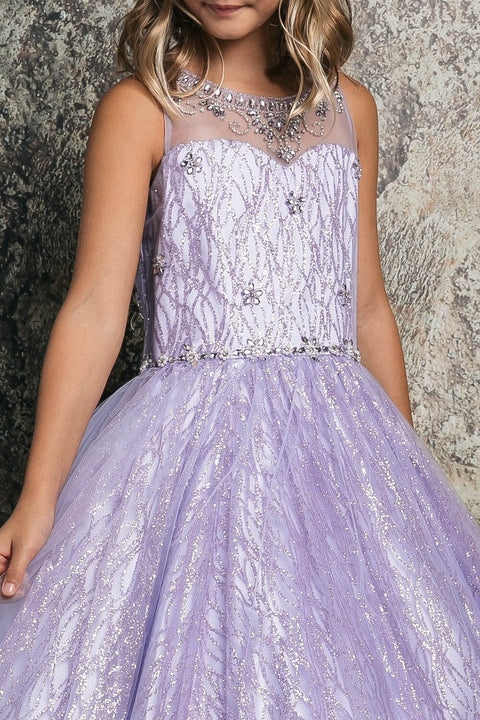 Bella Princess C334 girls beaded sleeveless glitter gown by petite adele c334 — image 19.0